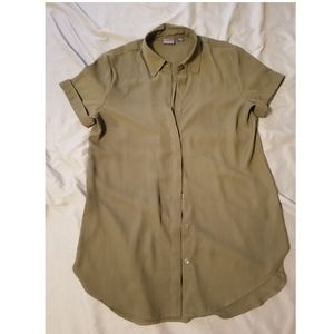 Olive Green Semi-sheer Blouse
